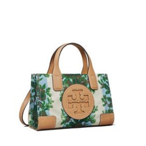 Tory Burch Ella Printed Mini Tote Crossbody Bag Rayure Fleurie - Picture 10 of 10